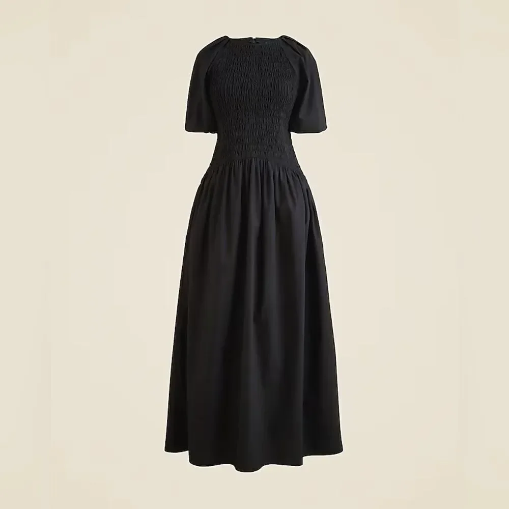 NWT J CREW Meadow dress in cotton poplin in black